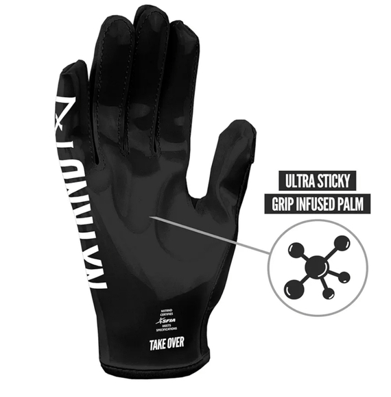 Black G1 Football Gloves NEW - Picture 2 of 14